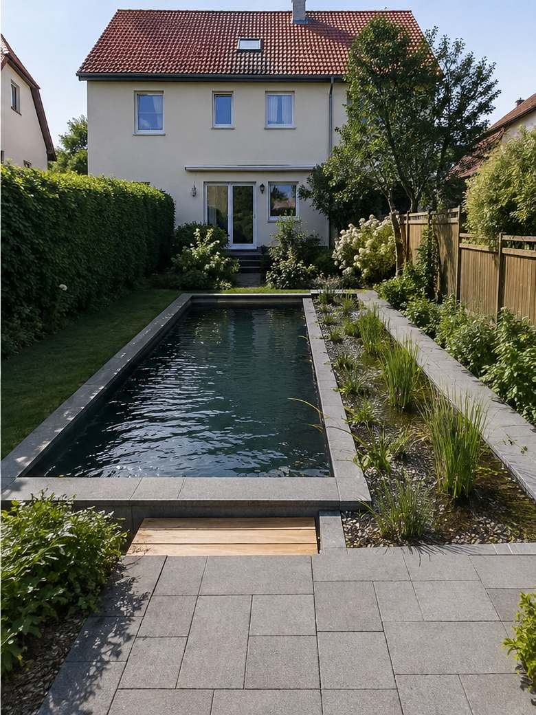 Nachher: Garten mit Pool – Beispiel-Visualisierung