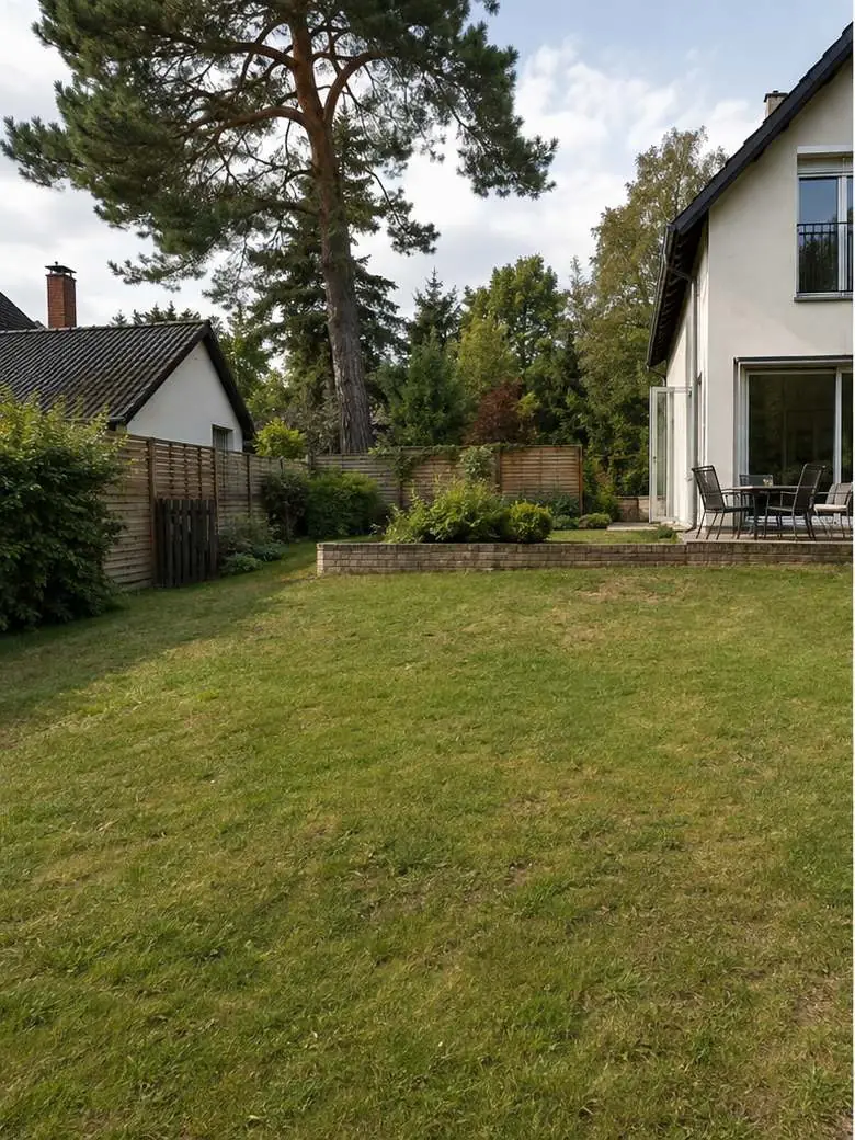 Vorher: Rasengarten ohne Pool
