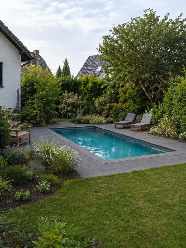 Nachher: Garten mit Pool – Beispiel-Visualisierung