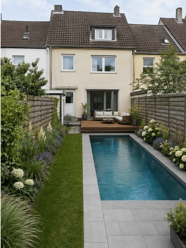 Nachher: Garten mit Pool – Beispiel-Visualisierung