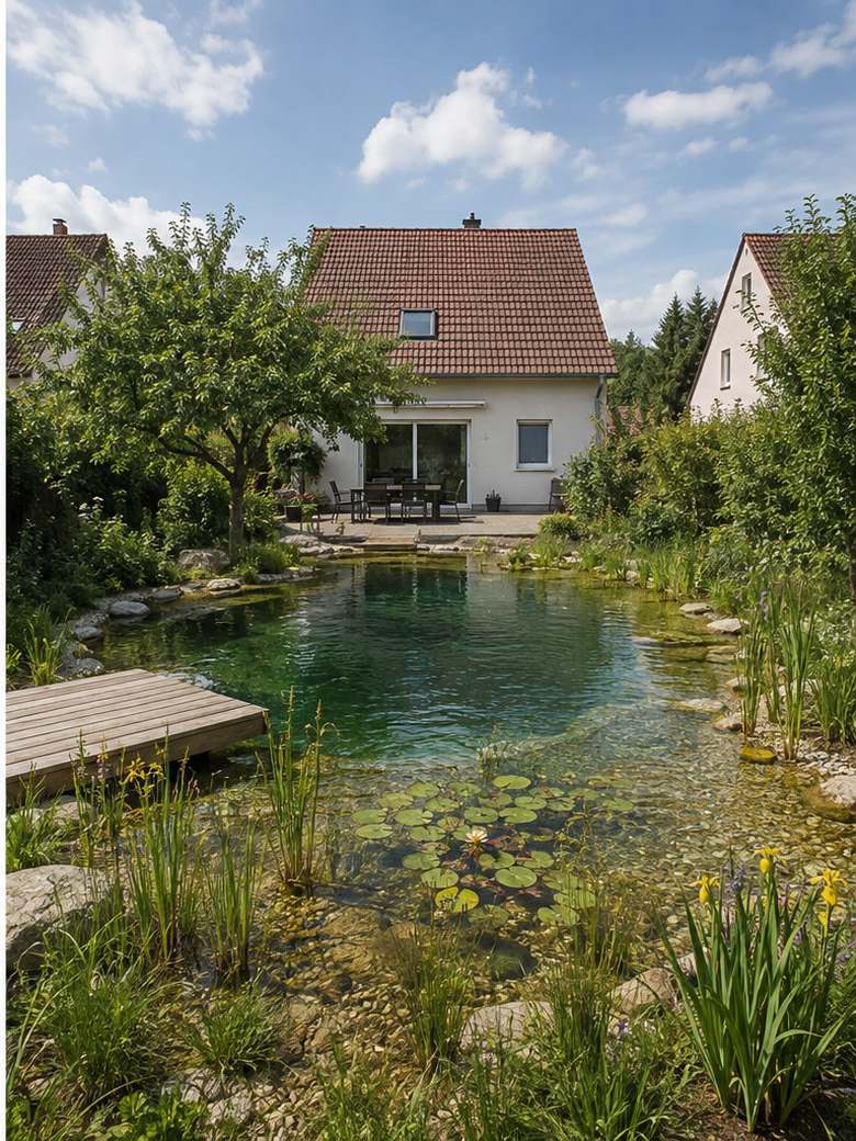 Nachher: Garten mit Pool – Beispiel-Visualisierung