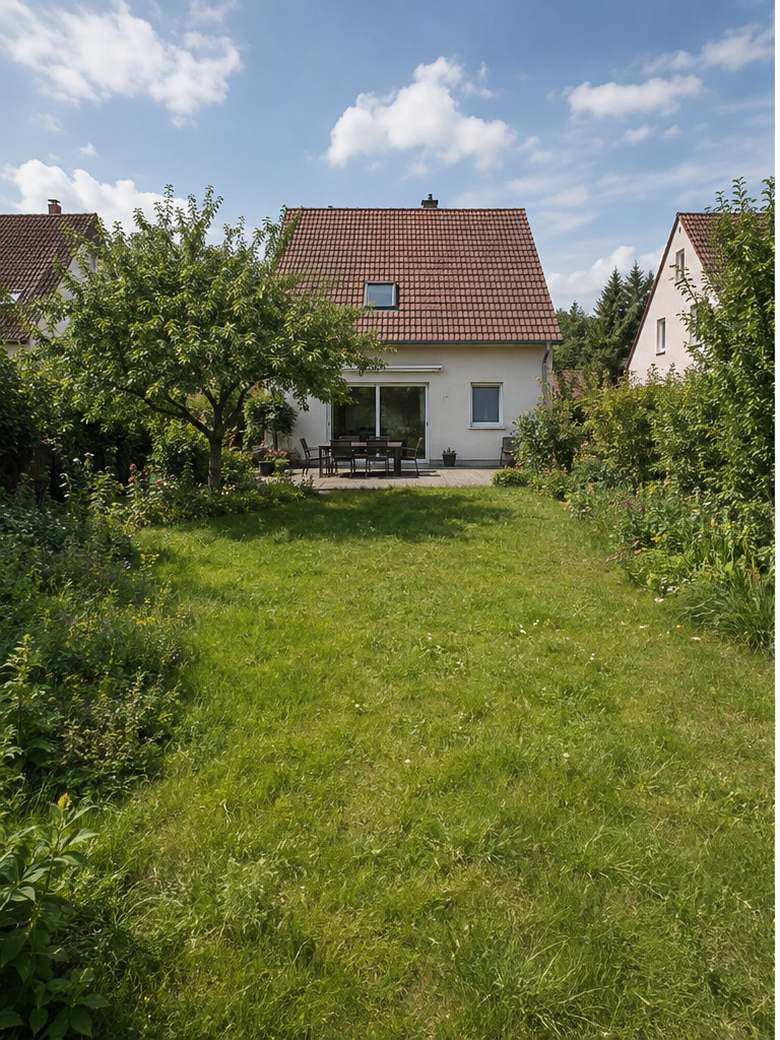 Vorher: Rasengarten ohne Pool